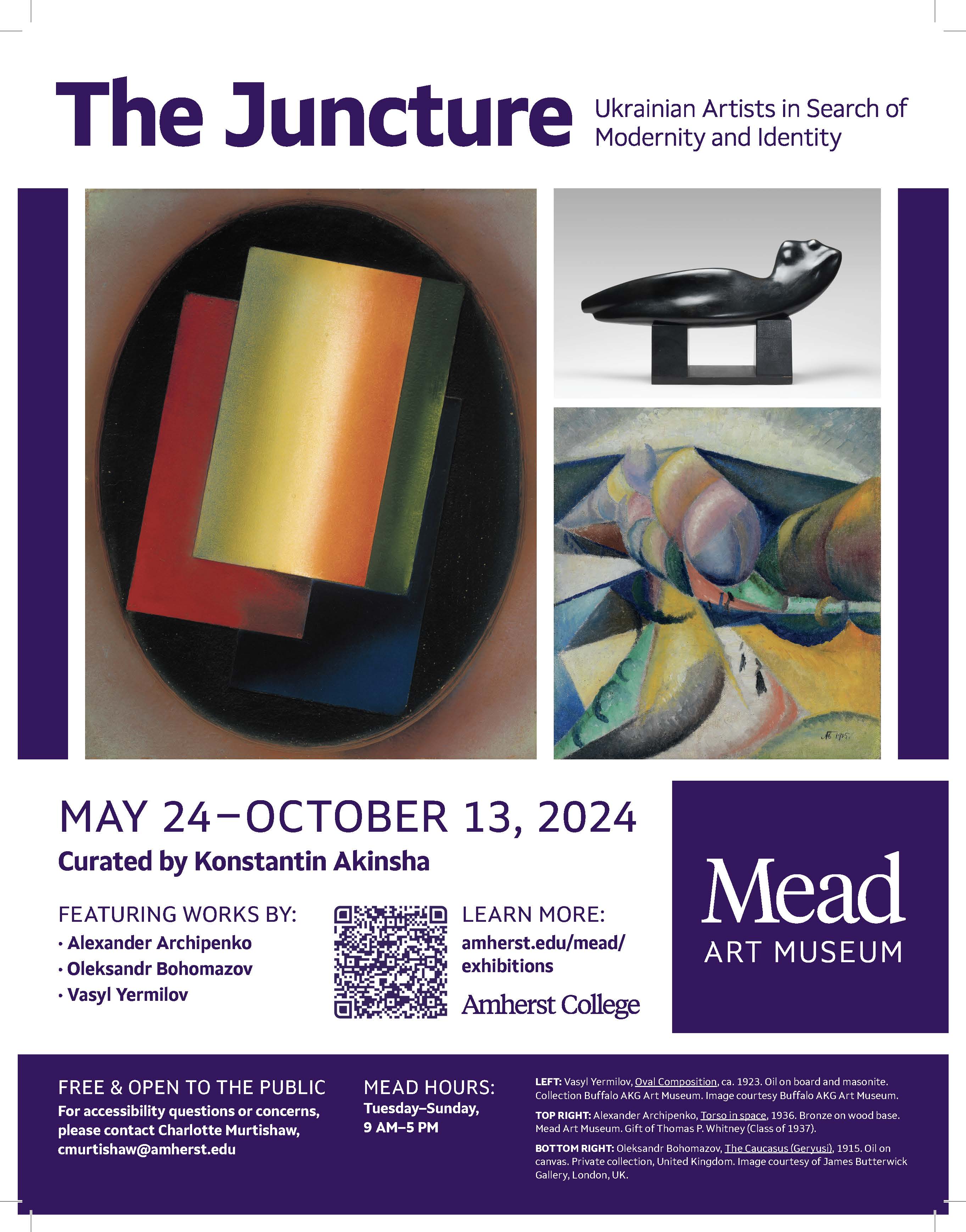 The poster for the exhibition The Juncture: Ukrainian Artists in Search of Modernity and Identity